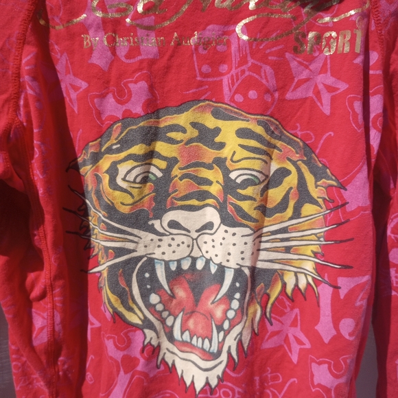 Ed Hardy women's long sleeve zip up hoodie. Vintage Ed Hardy sport, size xs - Picture 7 of 7